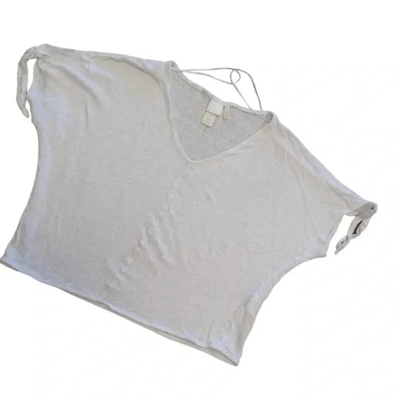 H&M  100% Linen White T Shirt Size Small - Picture 5 of 9